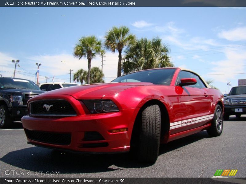 Red Candy Metallic / Stone 2013 Ford Mustang V6 Premium Convertible