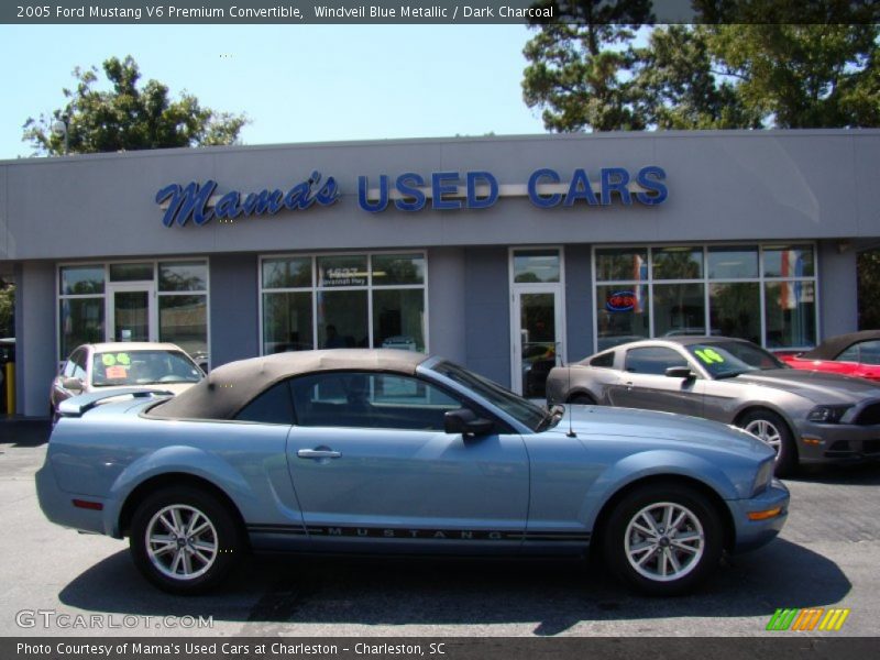 Windveil Blue Metallic / Dark Charcoal 2005 Ford Mustang V6 Premium Convertible