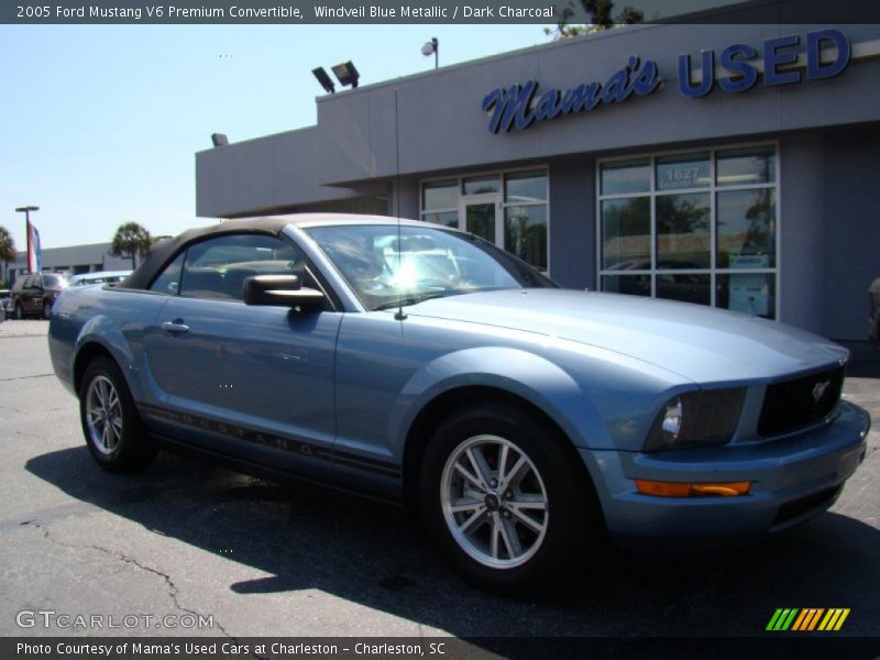 Windveil Blue Metallic / Dark Charcoal 2005 Ford Mustang V6 Premium Convertible