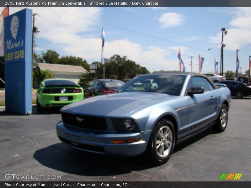 Windveil Blue Metallic / Dark Charcoal 2005 Ford Mustang V6 Premium Convertible