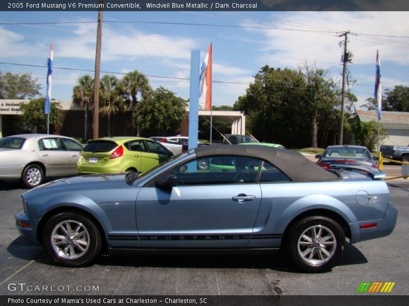 Windveil Blue Metallic / Dark Charcoal 2005 Ford Mustang V6 Premium Convertible