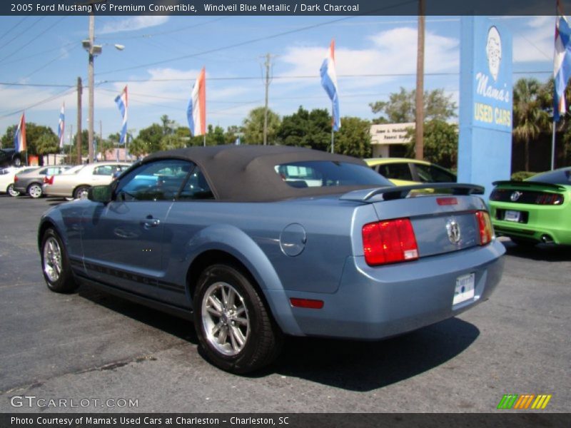 Windveil Blue Metallic / Dark Charcoal 2005 Ford Mustang V6 Premium Convertible