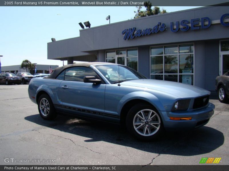 Windveil Blue Metallic / Dark Charcoal 2005 Ford Mustang V6 Premium Convertible