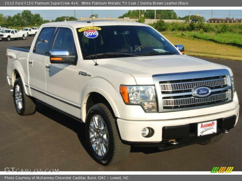 White Platinum Metallic Tri Coat / Sienna Brown Leather/Black 2010 Ford F150 Platinum SuperCrew 4x4
