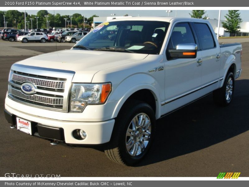 White Platinum Metallic Tri Coat / Sienna Brown Leather/Black 2010 Ford F150 Platinum SuperCrew 4x4