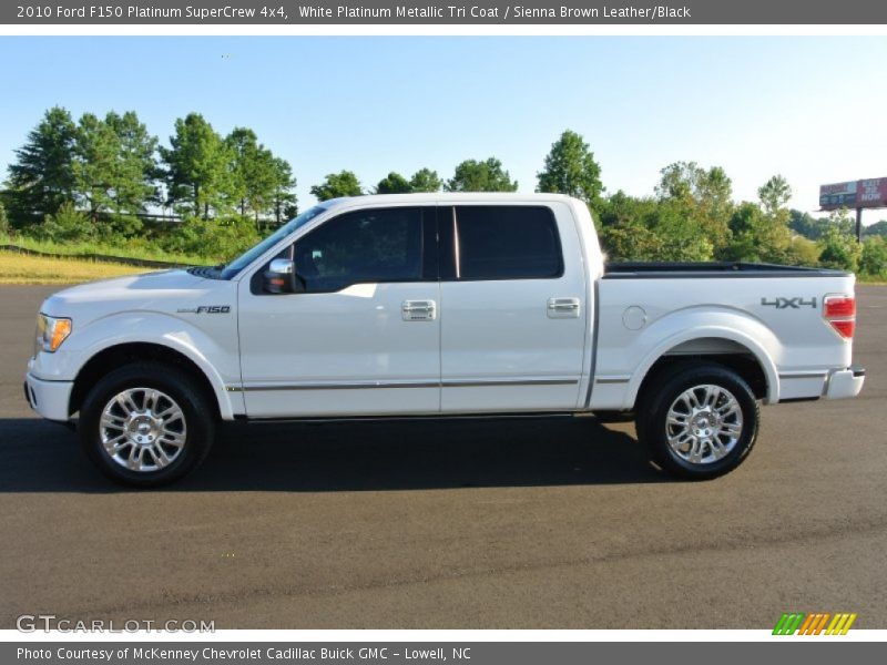 White Platinum Metallic Tri Coat / Sienna Brown Leather/Black 2010 Ford F150 Platinum SuperCrew 4x4
