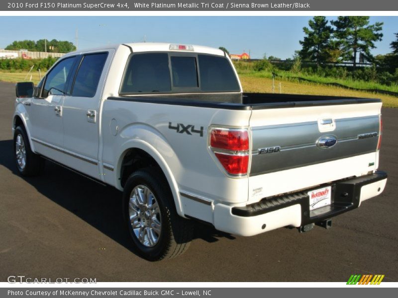 White Platinum Metallic Tri Coat / Sienna Brown Leather/Black 2010 Ford F150 Platinum SuperCrew 4x4