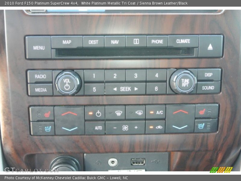 White Platinum Metallic Tri Coat / Sienna Brown Leather/Black 2010 Ford F150 Platinum SuperCrew 4x4