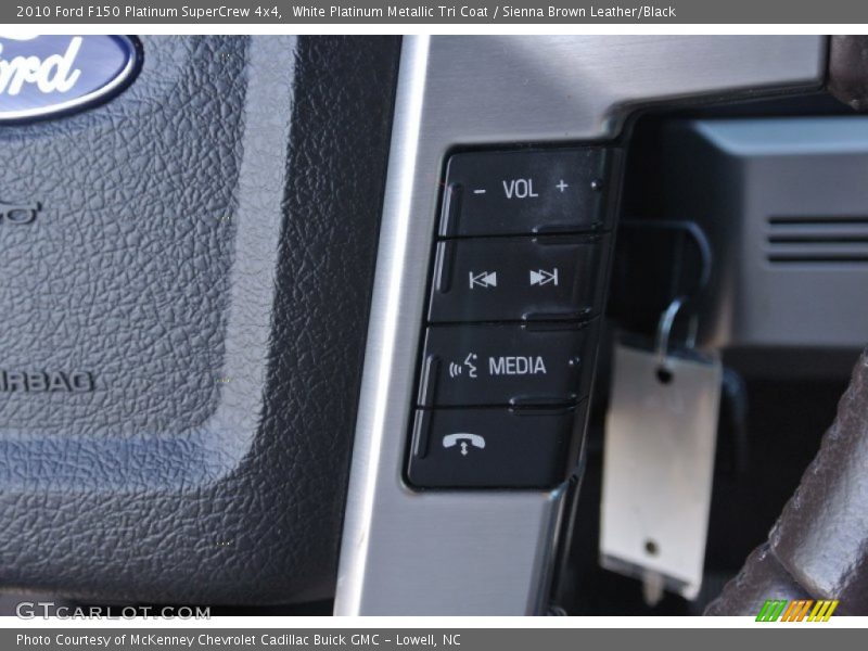 White Platinum Metallic Tri Coat / Sienna Brown Leather/Black 2010 Ford F150 Platinum SuperCrew 4x4