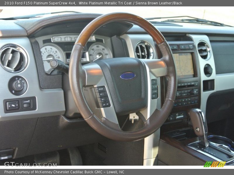 White Platinum Metallic Tri Coat / Sienna Brown Leather/Black 2010 Ford F150 Platinum SuperCrew 4x4