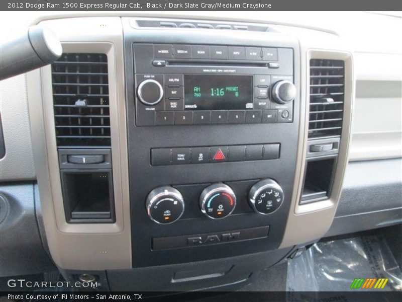 Black / Dark Slate Gray/Medium Graystone 2012 Dodge Ram 1500 Express Regular Cab