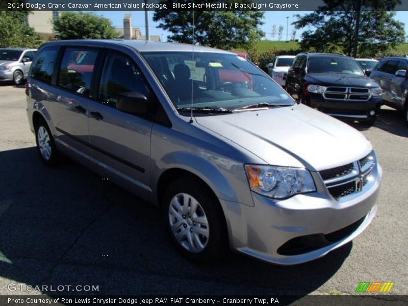 Billet Silver Metallic / Black/Light Graystone 2014 Dodge Grand Caravan American Value Package