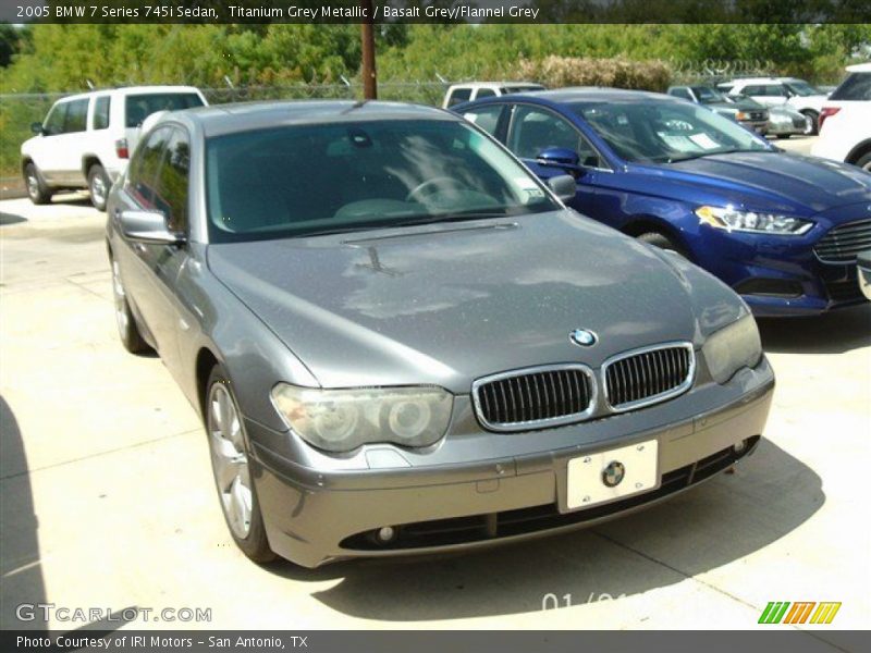 Titanium Grey Metallic / Basalt Grey/Flannel Grey 2005 BMW 7 Series 745i Sedan