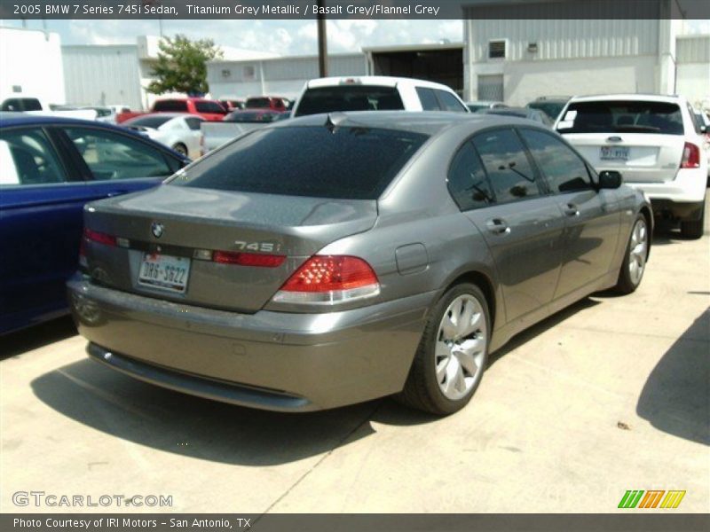 Titanium Grey Metallic / Basalt Grey/Flannel Grey 2005 BMW 7 Series 745i Sedan