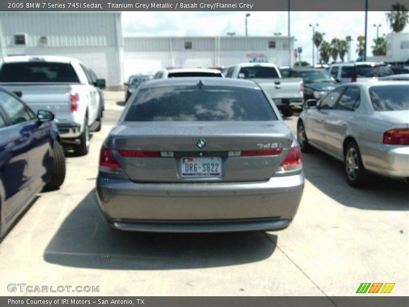 Titanium Grey Metallic / Basalt Grey/Flannel Grey 2005 BMW 7 Series 745i Sedan