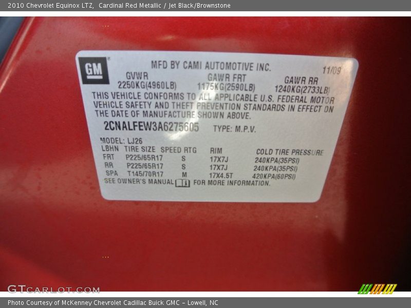 Cardinal Red Metallic / Jet Black/Brownstone 2010 Chevrolet Equinox LTZ
