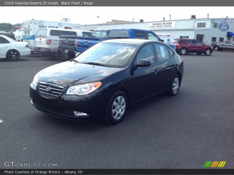 Black Pearl / Beige 2008 Hyundai Elantra SE Sedan