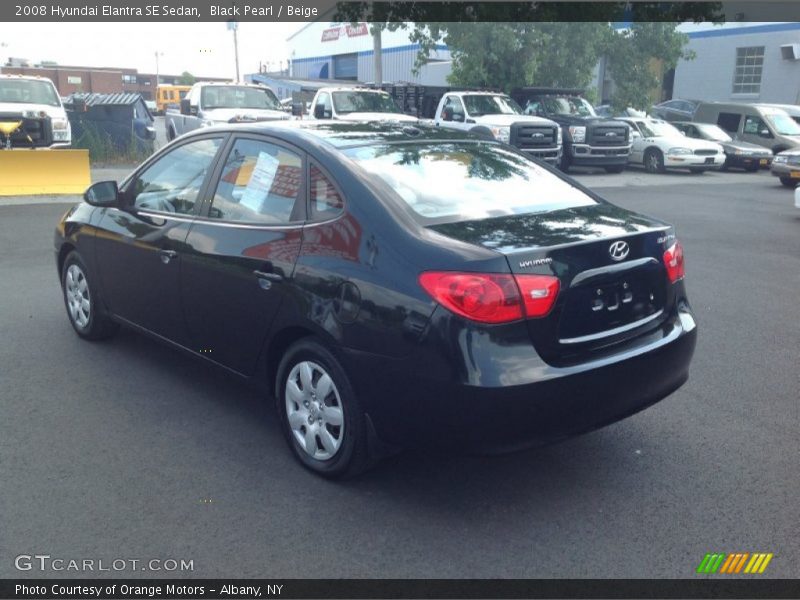 Black Pearl / Beige 2008 Hyundai Elantra SE Sedan