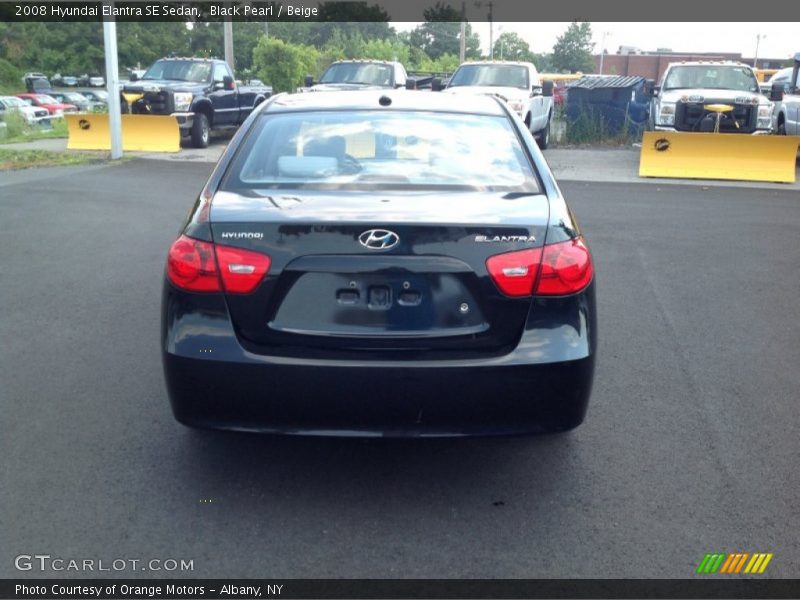 Black Pearl / Beige 2008 Hyundai Elantra SE Sedan