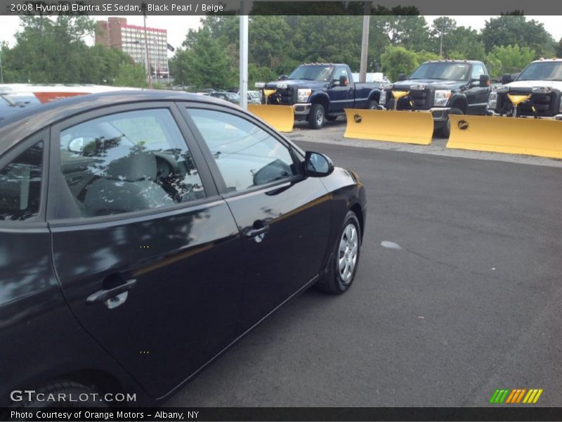 Black Pearl / Beige 2008 Hyundai Elantra SE Sedan