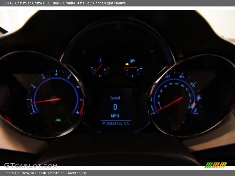 Black Granite Metallic / Cocoa/Light Neutral 2012 Chevrolet Cruze LTZ