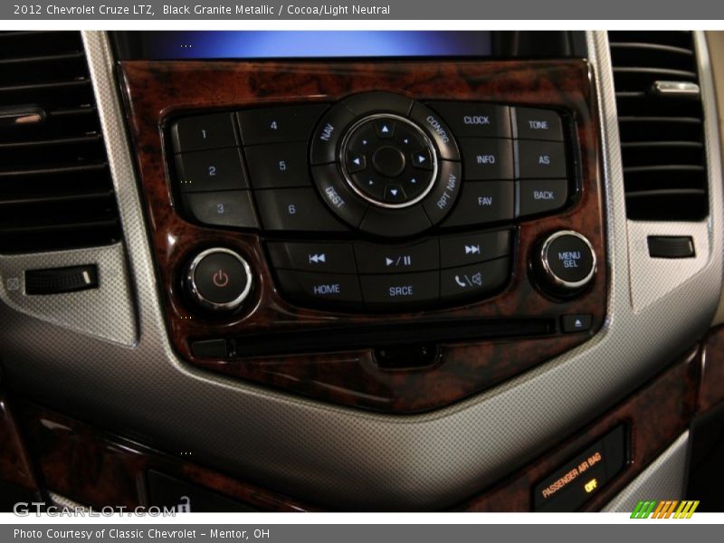 Black Granite Metallic / Cocoa/Light Neutral 2012 Chevrolet Cruze LTZ