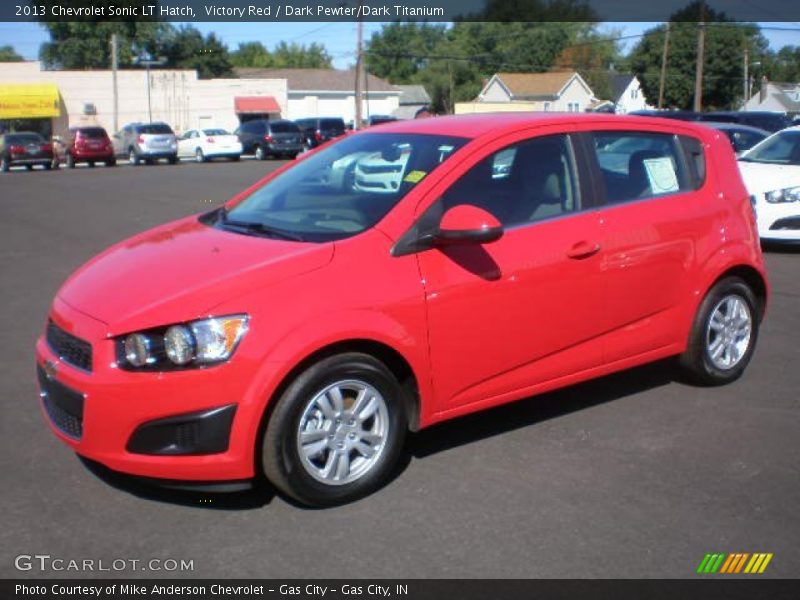 Victory Red / Dark Pewter/Dark Titanium 2013 Chevrolet Sonic LT Hatch
