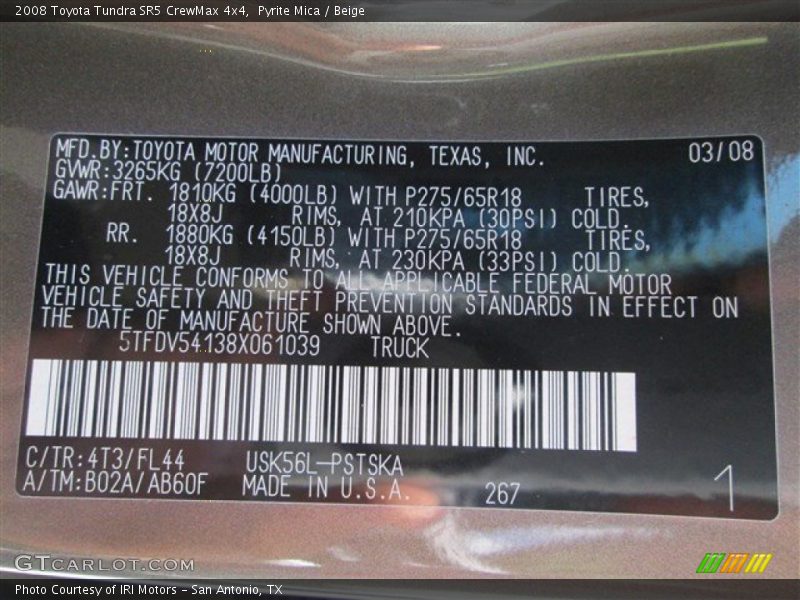 Pyrite Mica / Beige 2008 Toyota Tundra SR5 CrewMax 4x4