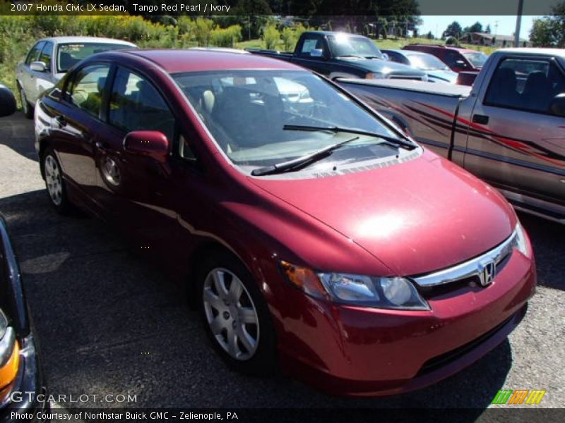 Tango Red Pearl / Ivory 2007 Honda Civic LX Sedan