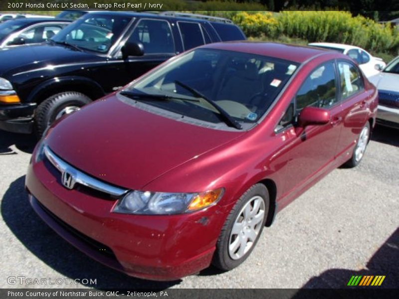 Tango Red Pearl / Ivory 2007 Honda Civic LX Sedan