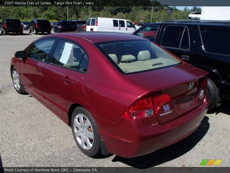 Tango Red Pearl / Ivory 2007 Honda Civic LX Sedan