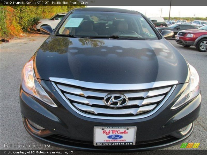Pacific Blue Pearl / Gray 2012 Hyundai Sonata SE 2.0T