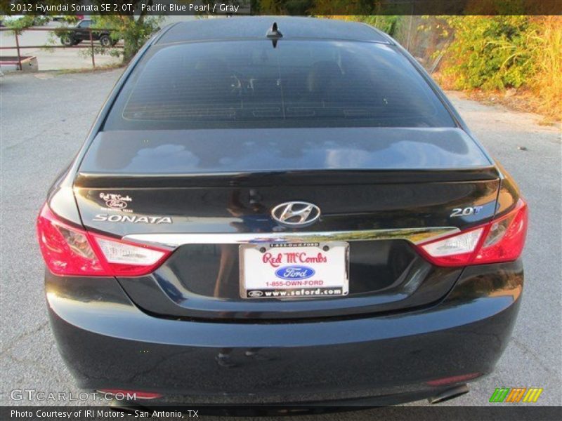 Pacific Blue Pearl / Gray 2012 Hyundai Sonata SE 2.0T