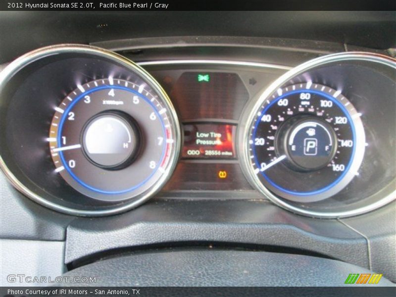 Pacific Blue Pearl / Gray 2012 Hyundai Sonata SE 2.0T