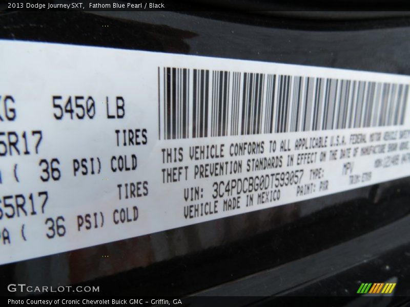 Fathom Blue Pearl / Black 2013 Dodge Journey SXT