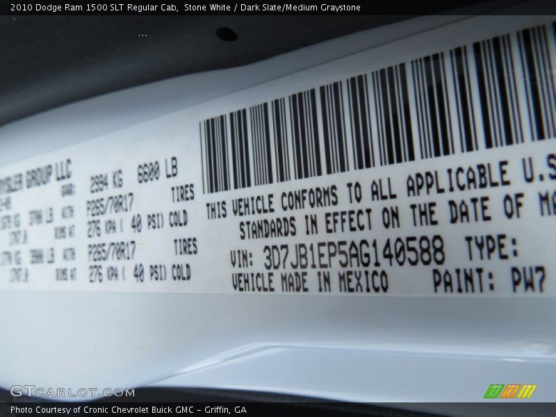 Stone White / Dark Slate/Medium Graystone 2010 Dodge Ram 1500 SLT Regular Cab