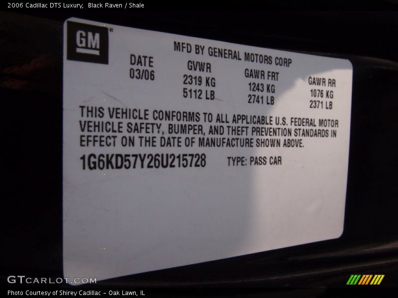 Black Raven / Shale 2006 Cadillac DTS Luxury