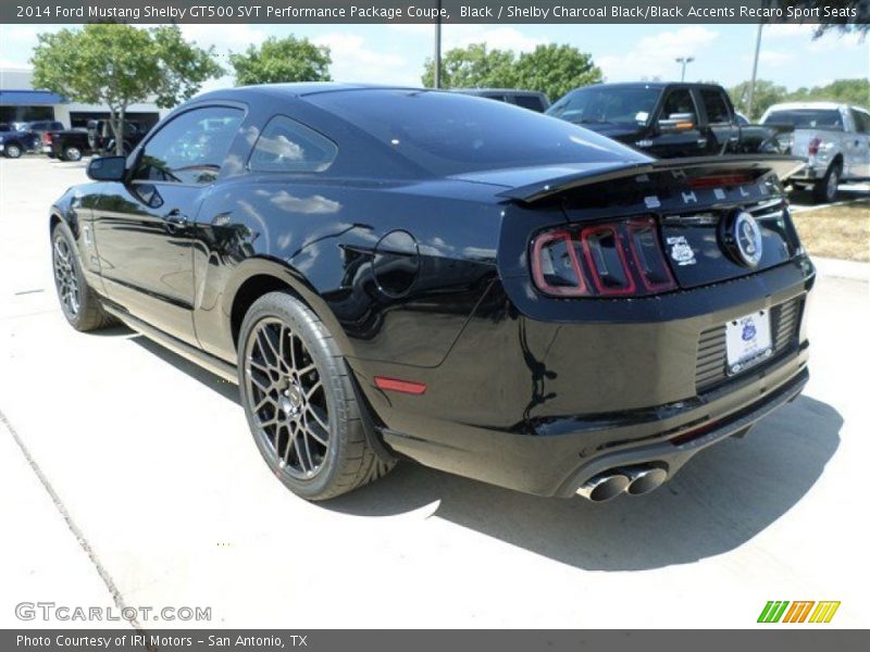 Black / Shelby Charcoal Black/Black Accents Recaro Sport Seats 2014 Ford Mustang Shelby GT500 SVT Performance Package Coupe