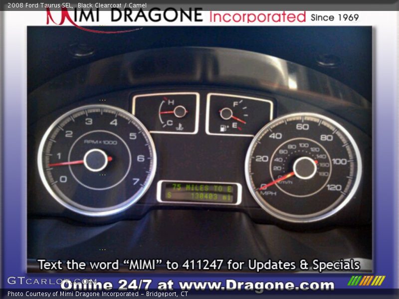 Black Clearcoat / Camel 2008 Ford Taurus SEL