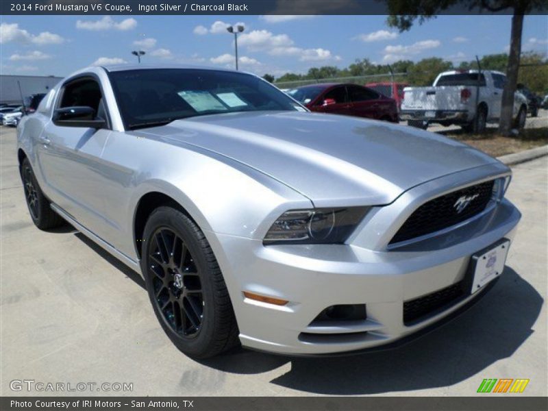 Ingot Silver / Charcoal Black 2014 Ford Mustang V6 Coupe
