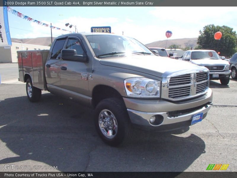 Bright Silver Metallic / Medium Slate Gray 2009 Dodge Ram 3500 SLT Quad Cab 4x4