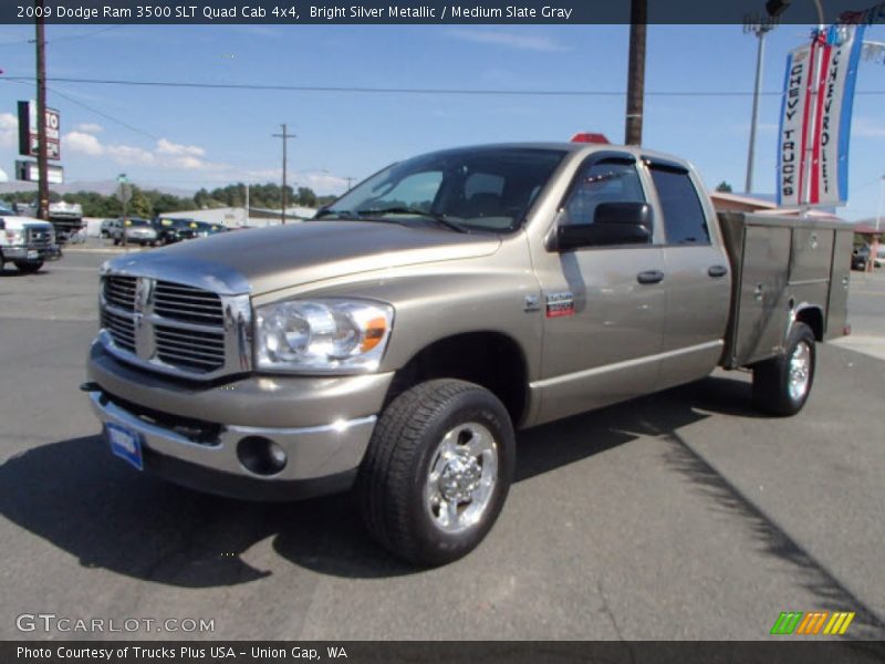 Bright Silver Metallic / Medium Slate Gray 2009 Dodge Ram 3500 SLT Quad Cab 4x4
