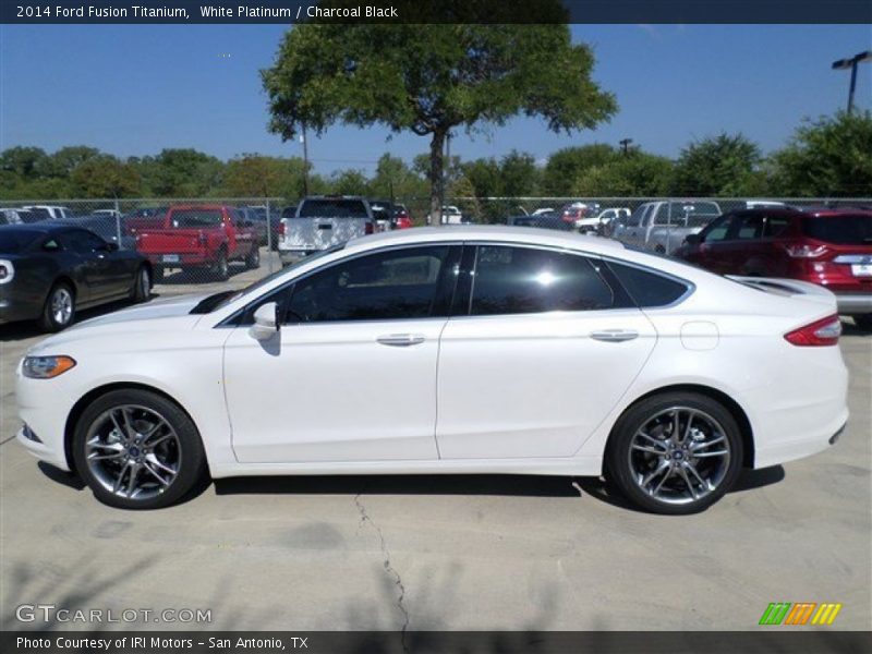 White Platinum / Charcoal Black 2014 Ford Fusion Titanium