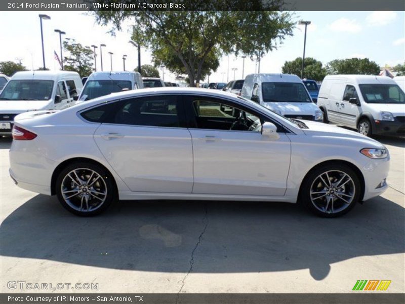 White Platinum / Charcoal Black 2014 Ford Fusion Titanium