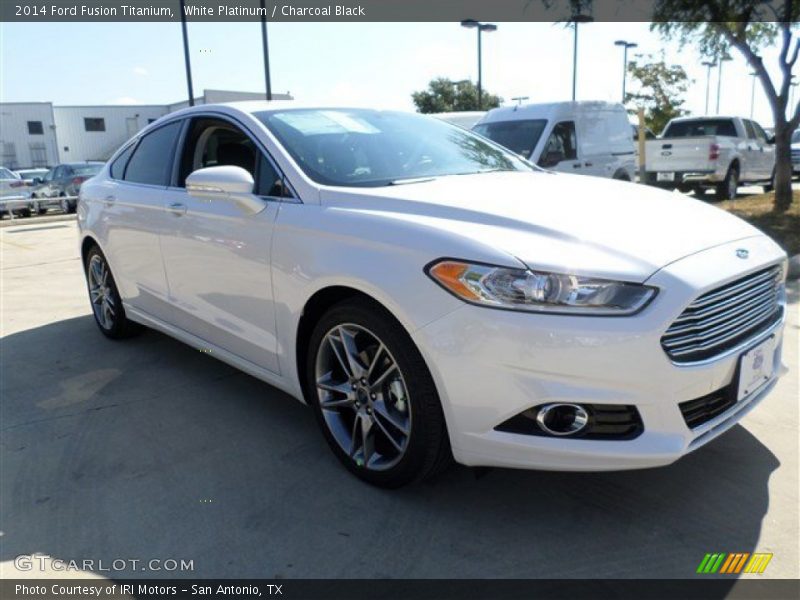 White Platinum / Charcoal Black 2014 Ford Fusion Titanium