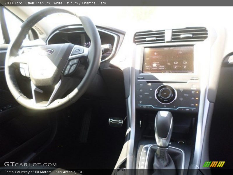 White Platinum / Charcoal Black 2014 Ford Fusion Titanium