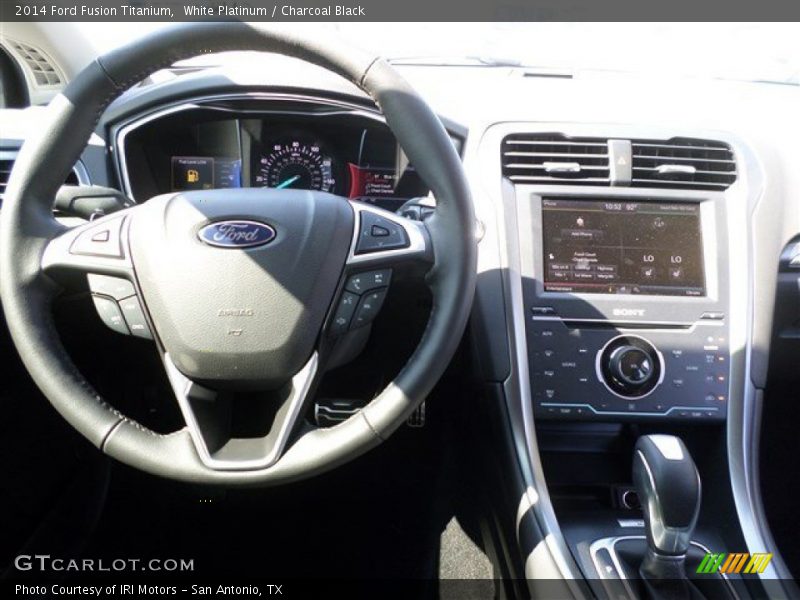 White Platinum / Charcoal Black 2014 Ford Fusion Titanium