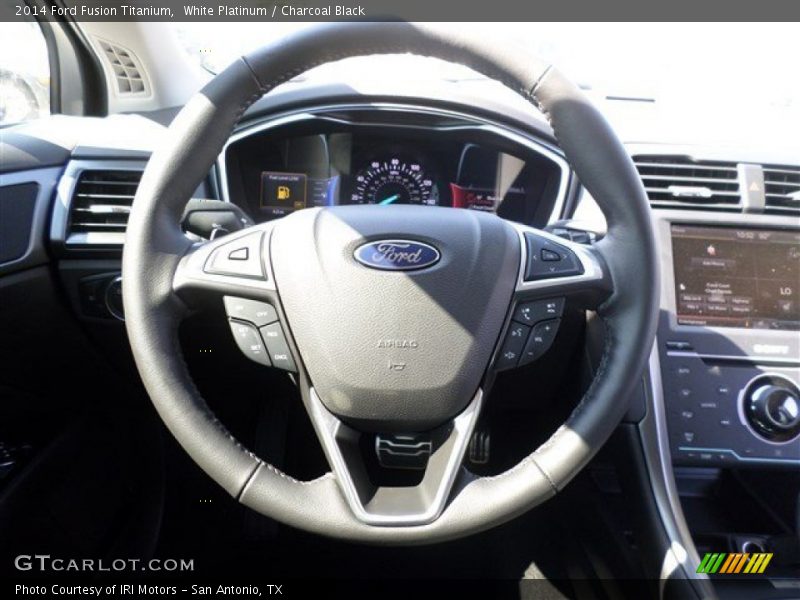 White Platinum / Charcoal Black 2014 Ford Fusion Titanium