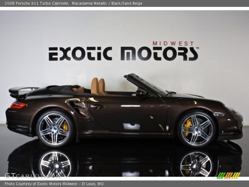 Macadamia Metallic / Black/Sand Beige 2008 Porsche 911 Turbo Cabriolet