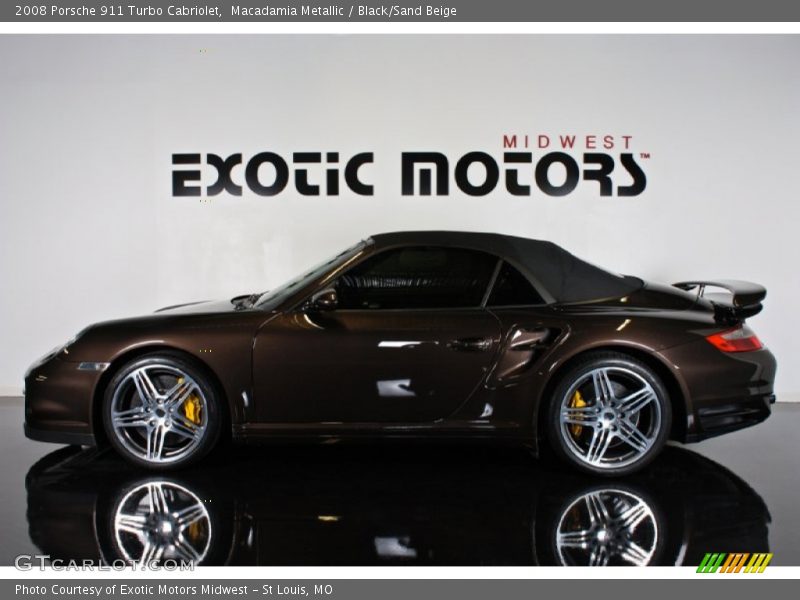Macadamia Metallic / Black/Sand Beige 2008 Porsche 911 Turbo Cabriolet